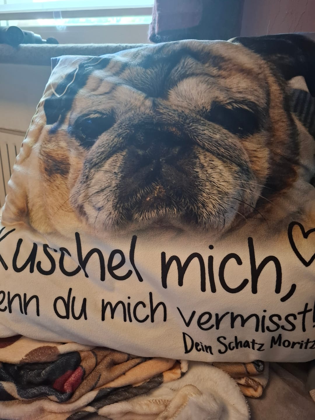 Customer photo review of Kuschel mich, wenn du mich vermisst - Individuelles Kissen