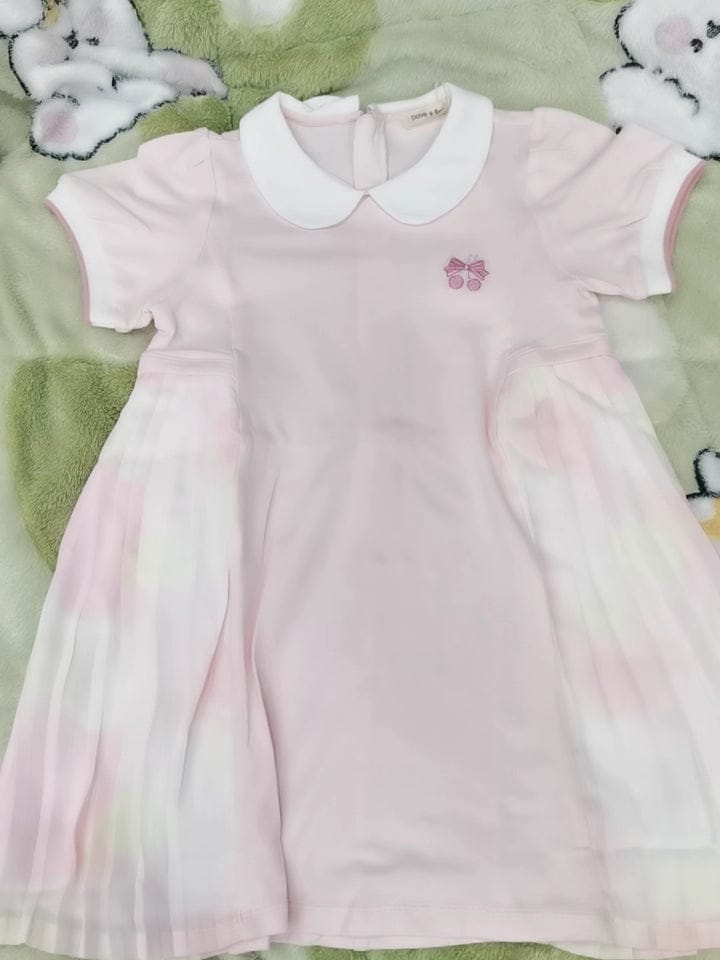 Customer photo review of Dave&Bella Baby Girls Summer Short Sleeve Pink Pleated Dress
