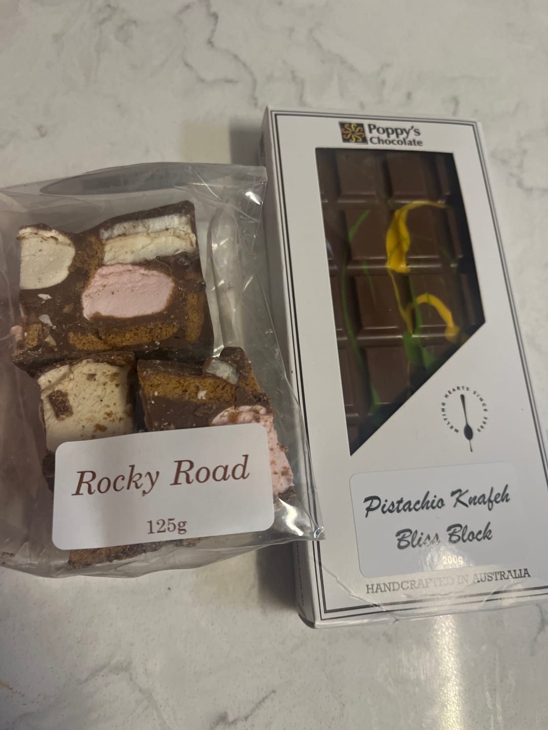 Customer photo review of Pistachio Knafeh Bliss Block - Viral Dubai Chocolate Bar 200g