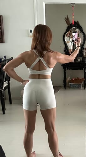 Customer photo review of The Eloise Sports Bra Shorts 2-Piece Set