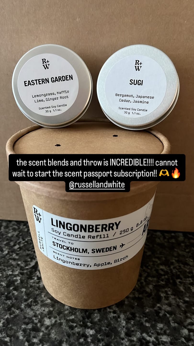 Customer photo review of Lingonberry Scented Candle Refill