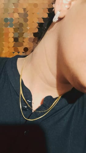 Customer photo review of Plain Chain Two Layer Necklace