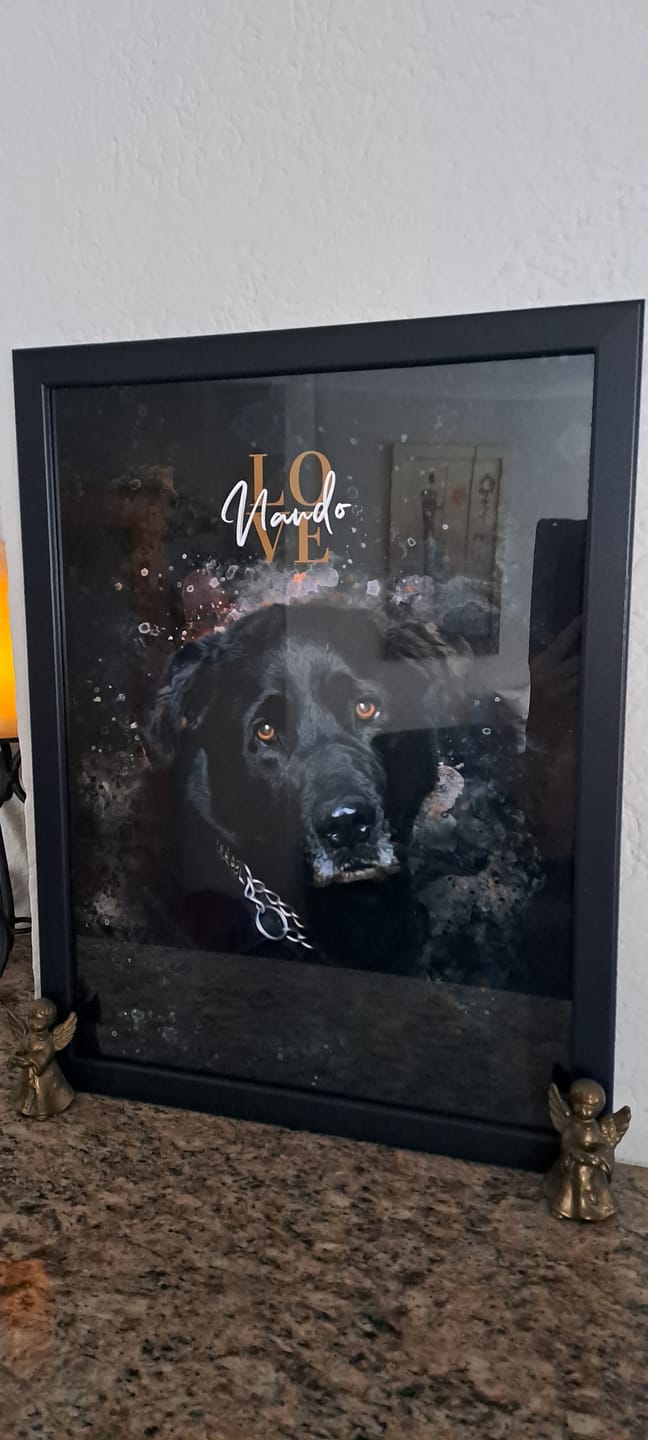 Customer photo review of Personalisiertes Portrait Poster und Leinwand - Aquarell Stil