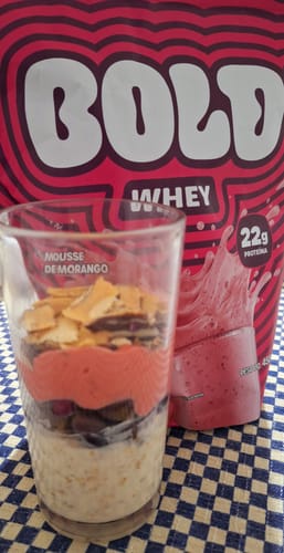Customer photo review of BOLD WHEY MOUSSE DE MORANGO - SACHÊ (30g)