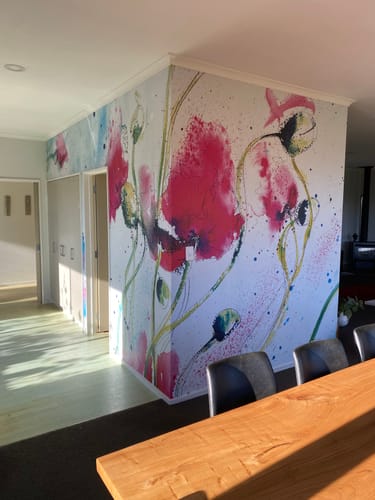 Customer photo review of Watercolour Poppy Mural Wallpaper  290 H x 432 W  SALE