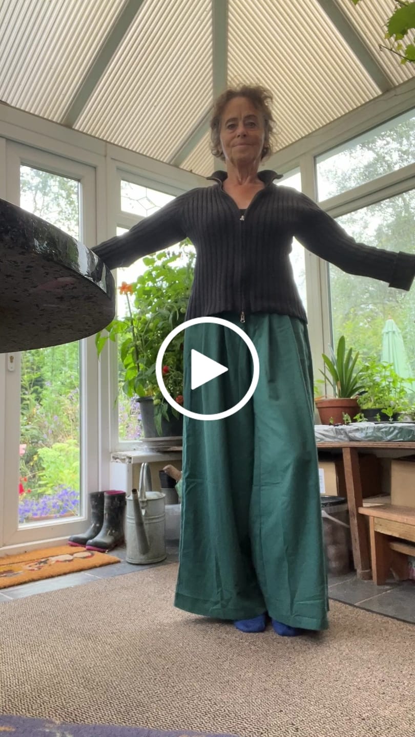 Customer video review of Buddha Stones Plain Color Cotton Linen High Waist Wide Leg Pants With Pockets