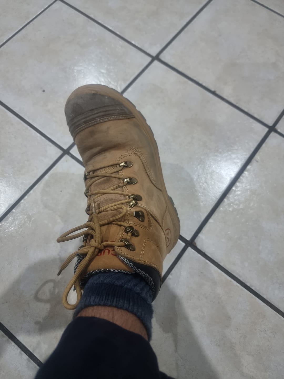 Customer photo review of Brawn Safety Work Boots Tan