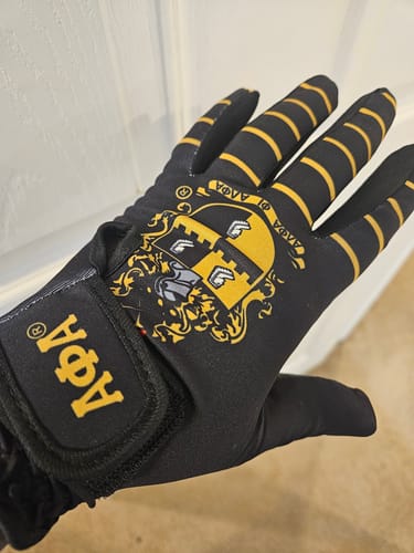 Customer photo review of ALPHA PHI ALPHA GOLF GLOVES