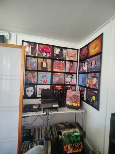 Customer photo review of 12" Vinyl Record Display Frame - LP Wall Storage