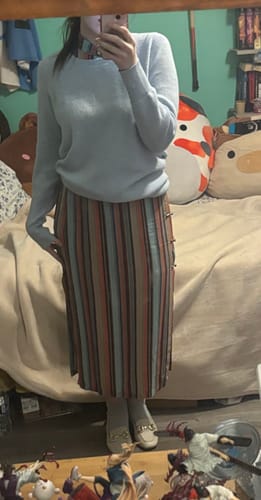 Customer photo review of Sheng Dao 省道 Province Road 1960s Retro Stripe Cap Sleeve Qipao