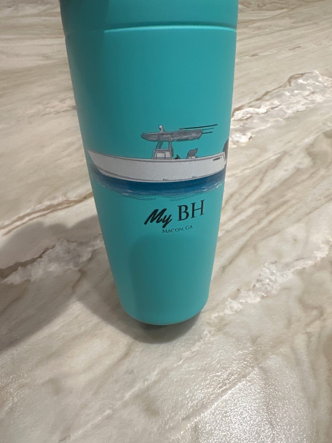 Customer photo review of Custom 20 oz. Stainless Steel Boat Tumbler
