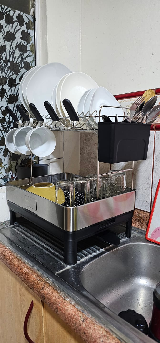 Customer photo review of Escurridor De Platos Inoxidable De 2 Niveles Organizador De Cocina