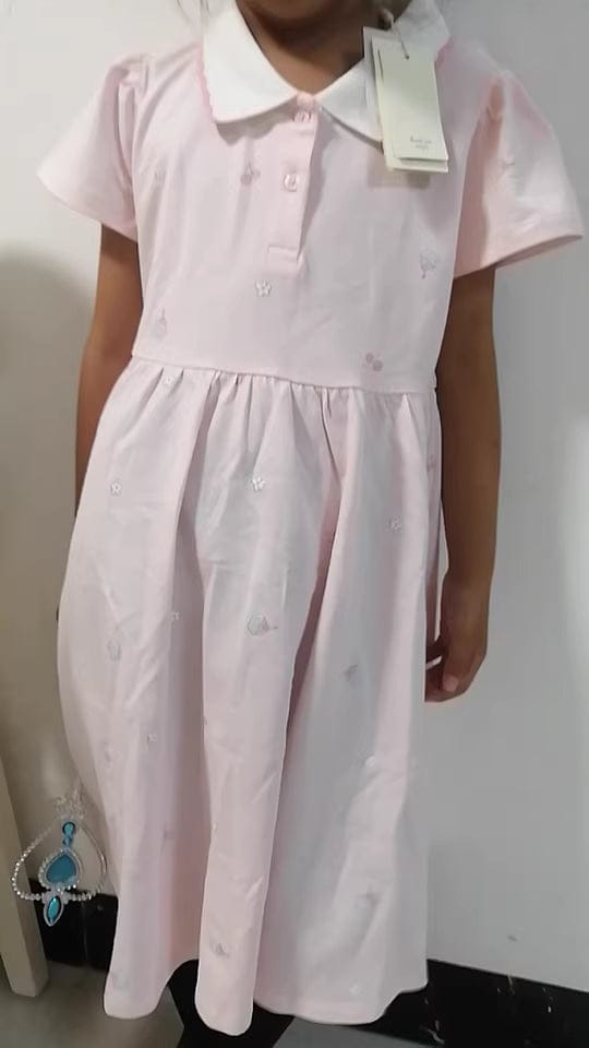 Customer photo review of DaveBella Girl Summer Cotton Red/Pink Polo Princess Dress