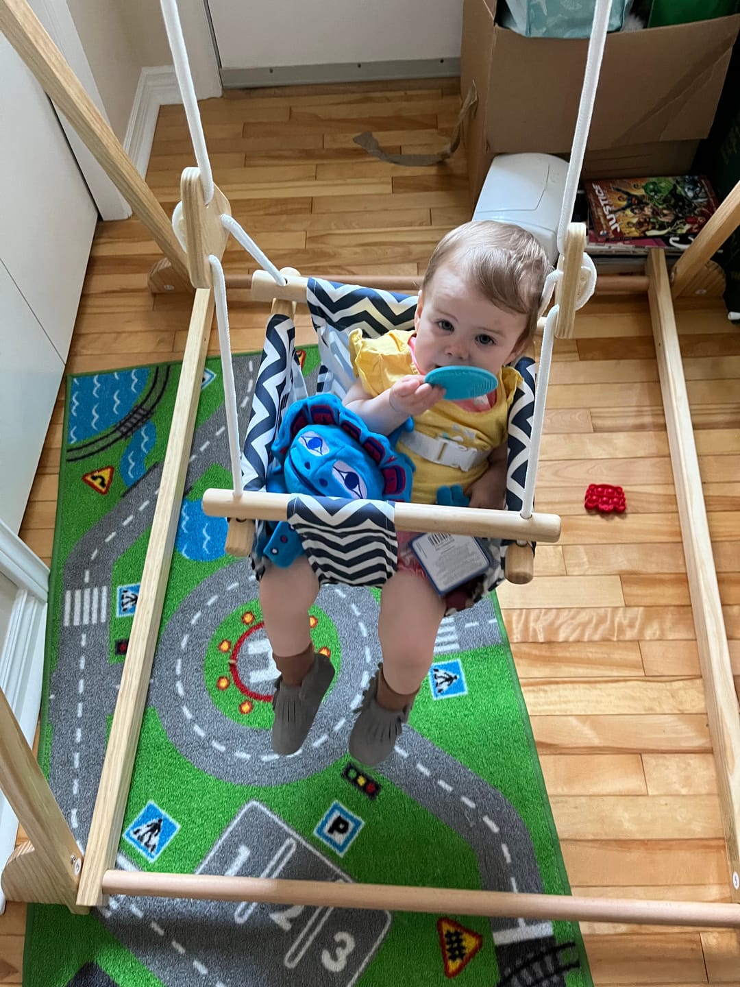 Customer photo review of Spruce - Baby and Toddler Foldable Wooden Swing Set