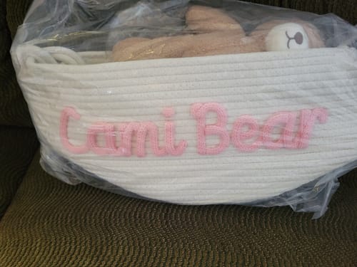 Customer photo review of Baby Knits™ Personalized Knitted Basket
