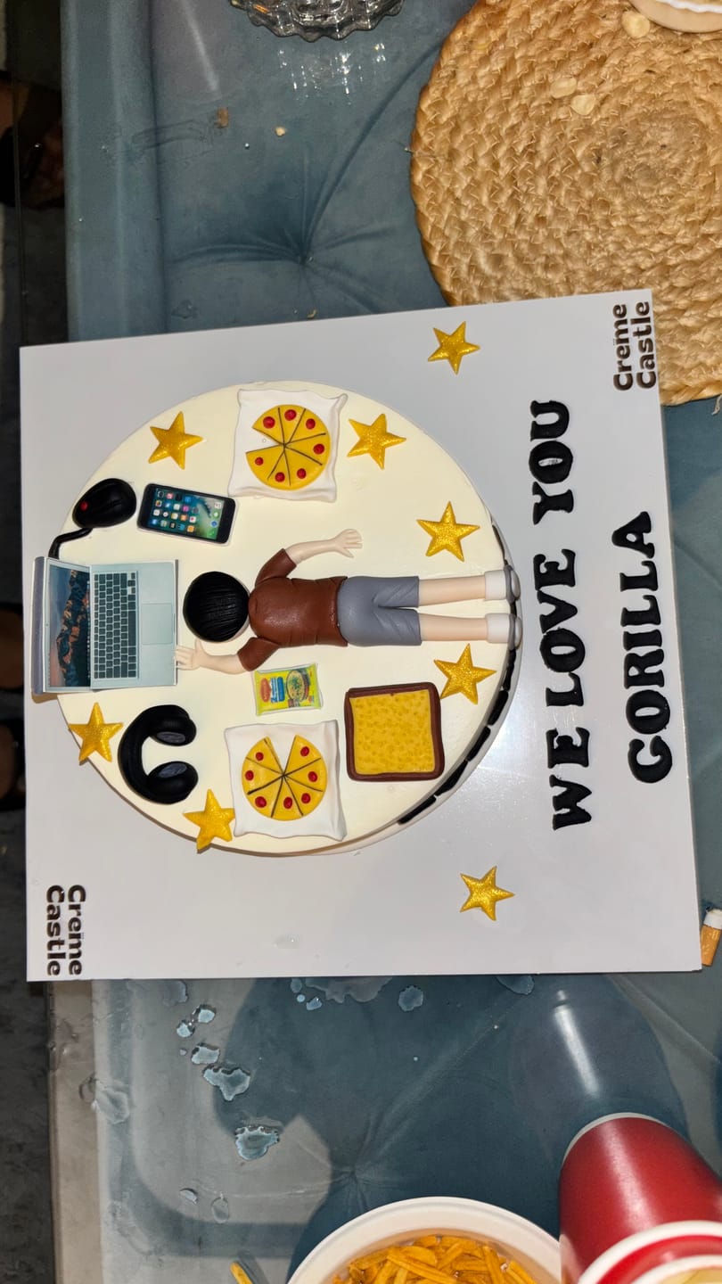 Customer photo review of Lazy Laptop Lover Custom Cake