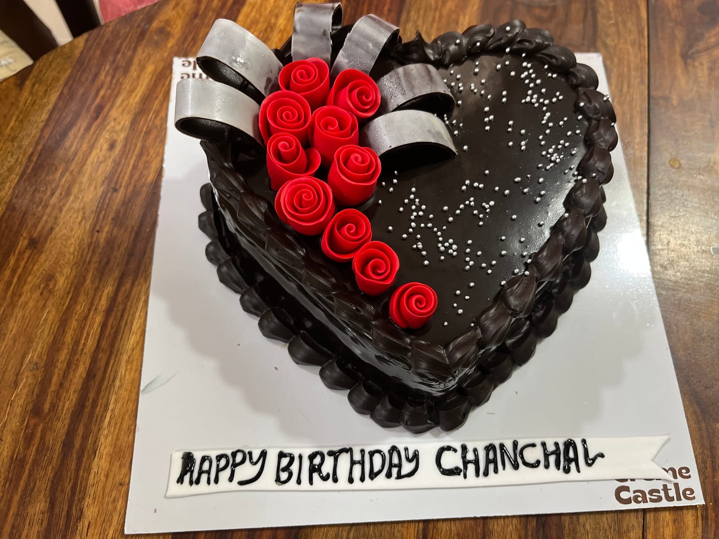 Customer photo review of Roses on Chocolate Heart