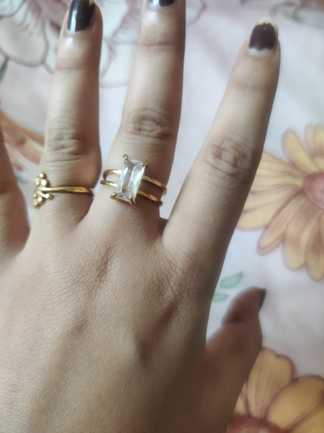 Customer photo review of Stacked Zirconia Gold Ring