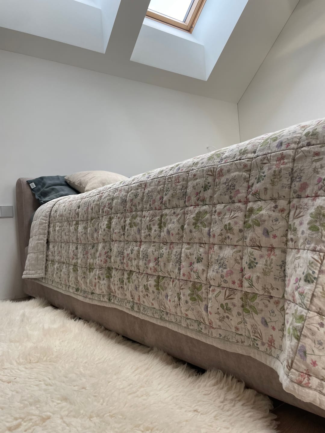 Customer photo review of Forest Green Linen Fitted Sheet