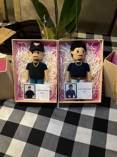 Customer photo review of Tranquil® - Personalized Crochet Doll with Photo Card