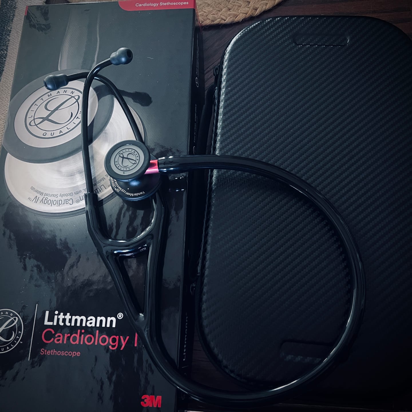 Customer photo review of Littmann Cardiology IV Diagnostic Stethoscope: Black & Black - Red Stem 6200