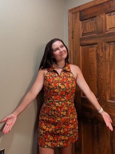 Customer photo review of Cecilia Mini-Dress in Marigold