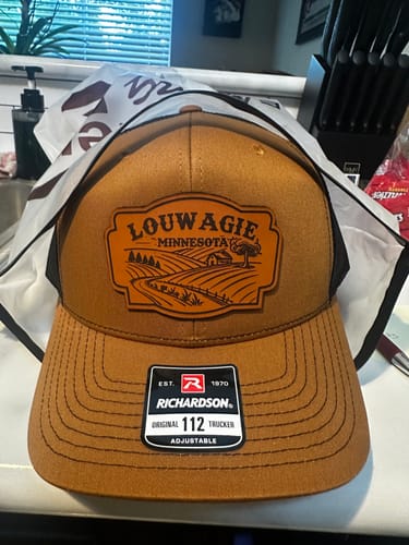 Customer photo review of Premium Custom Leather Patch Hats (Wholesale)