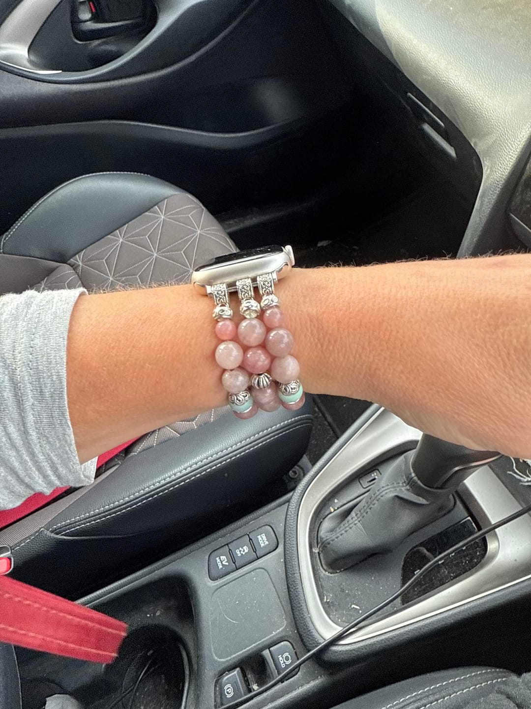 Customer photo review of Dusky Rose Stretch Apple Watch Strap