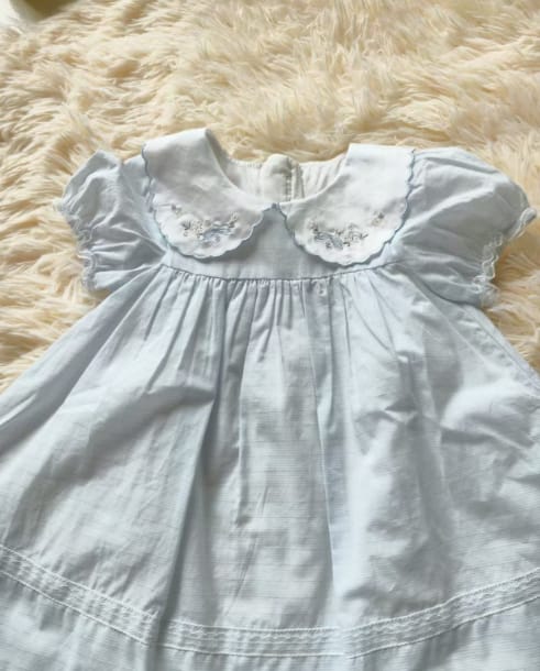 Customer photo review of Dave&Bella Girls Summer Blue Breathable Cotton Princess Dress