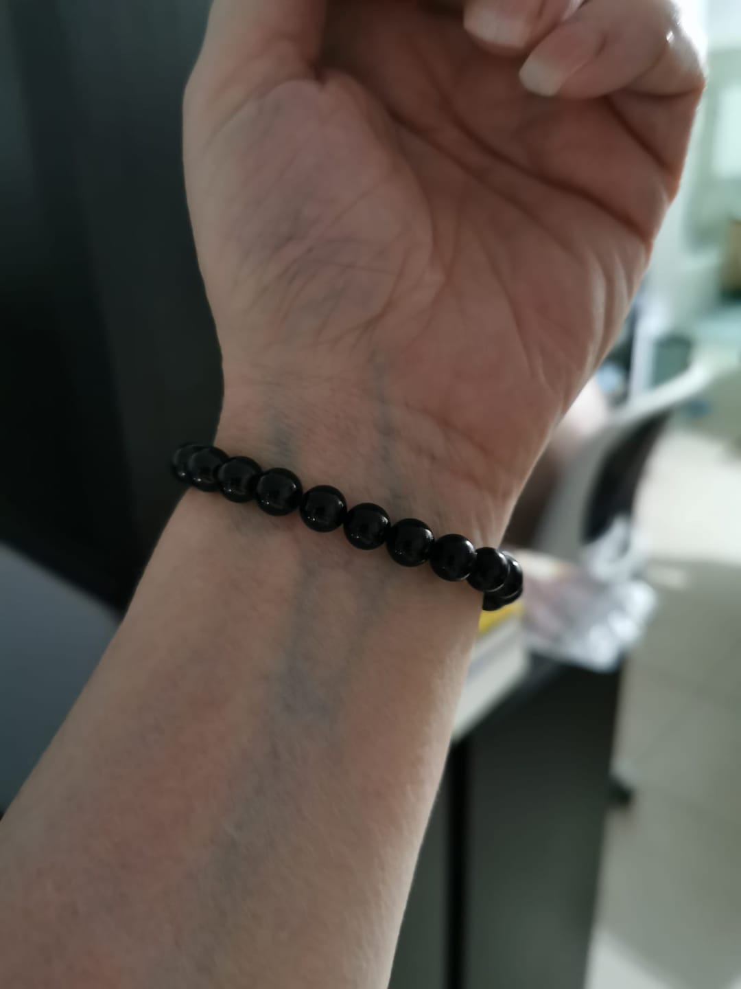 Customer photo review of Bracelet Perles Tourmaline noire