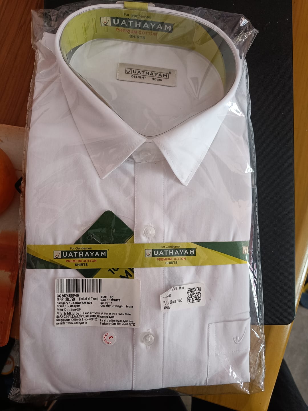 Customer photo review of Delight Cotton Solid Regular Fit White Trending Formal Shirt for Men