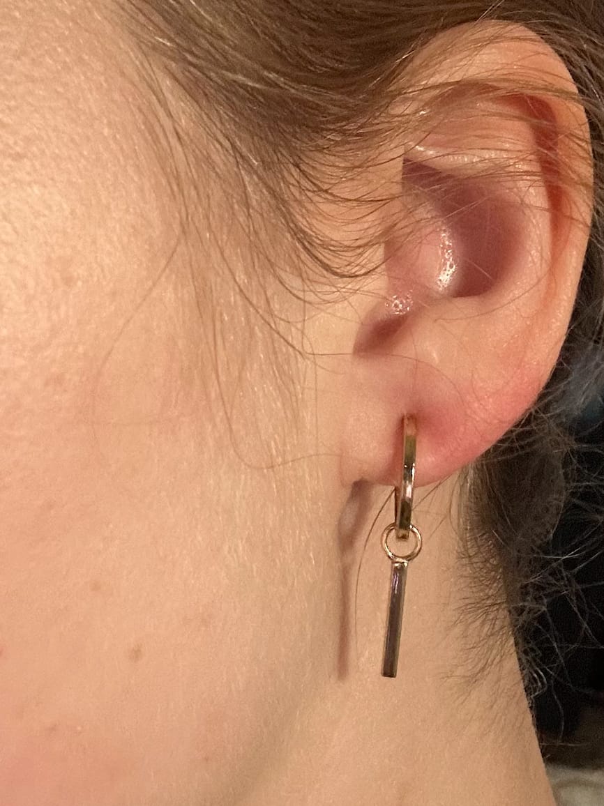 Customer photo review of Mini Hoop Clip On Earrings