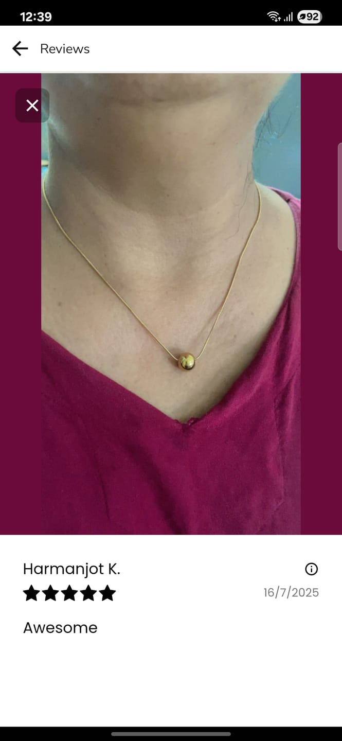 Customer photo review of Multi Stone Q Clasp Bracelet & Stone & Strand Necklace Combo Set
