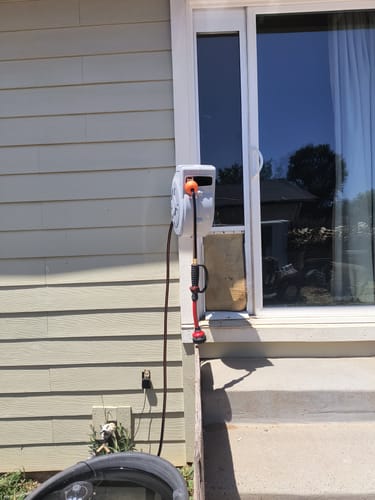 Customer photo review of Retractable Garden Hose Reel-1/2 in-65ft