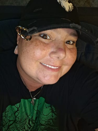 Customer photo review of Shattered Skull Necklace