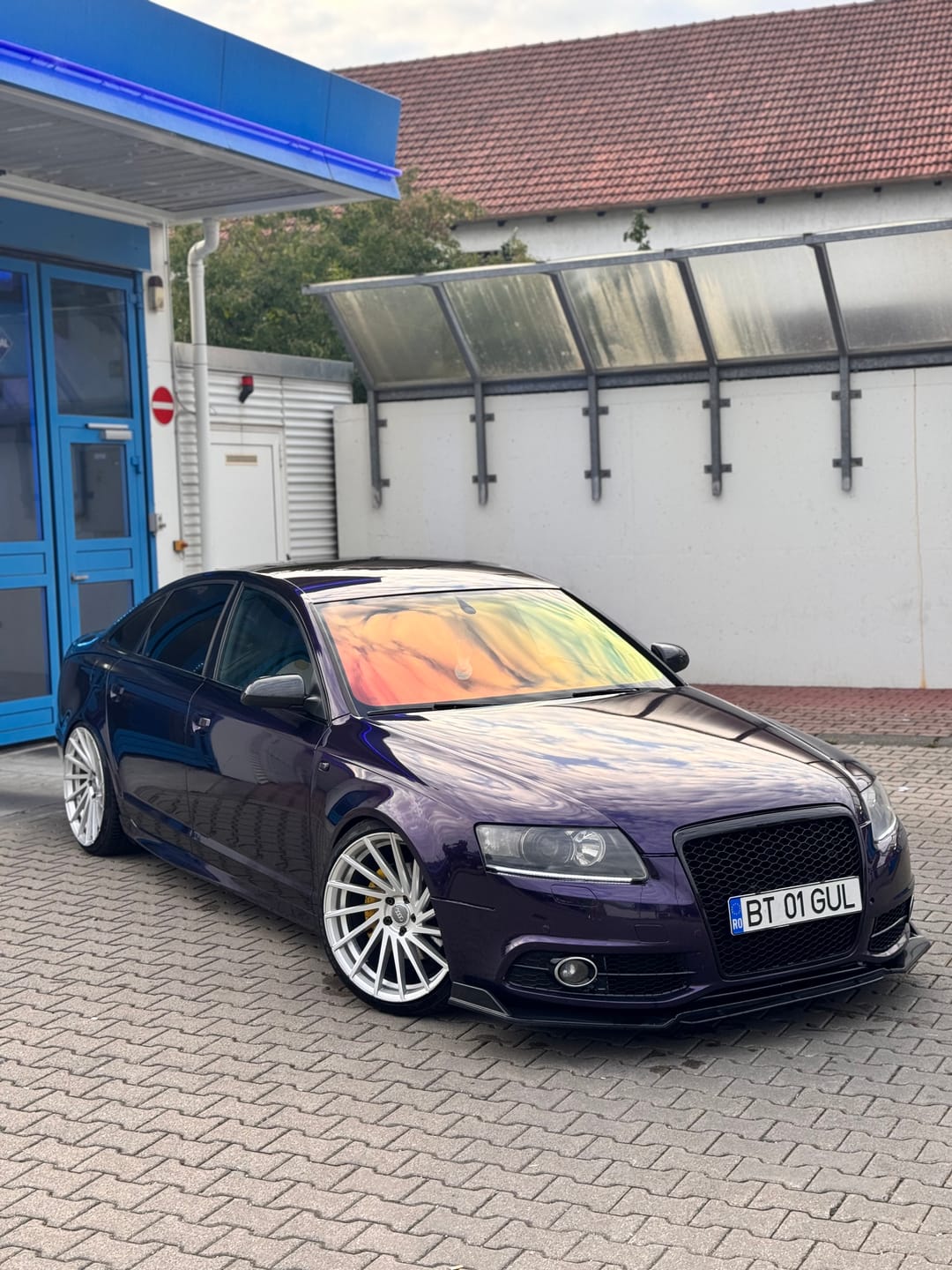 Customer photo review of Glossy Metallic Midnight Purple Vinyl Wrap