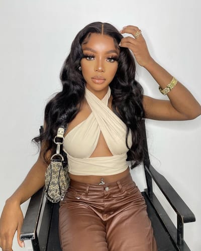 Customer photo review of Loose Body Wave Glueless Wig Invisible Small Knots 5x5 Swiss HD Pre-Cut Lace 180% Density
