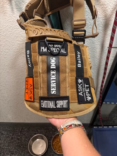 Customer photo review of Custom Hook & Loop Patch For Harness (1 Pair)