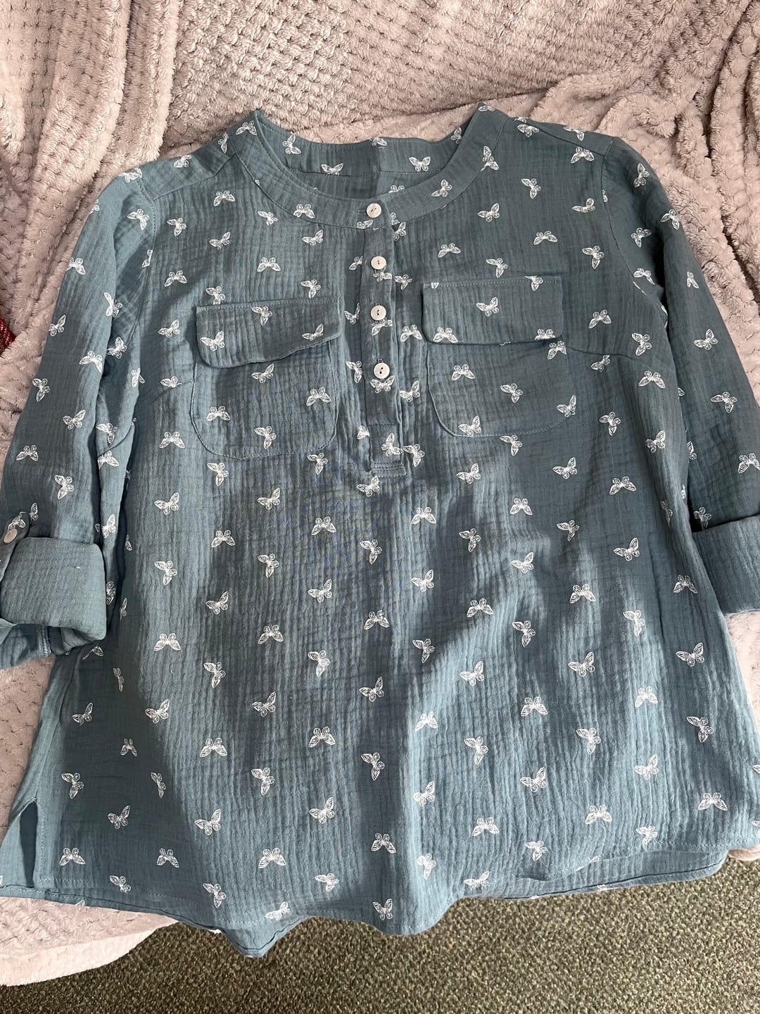 Customer photo review of All Over Butterflies Double Gauze Fabric