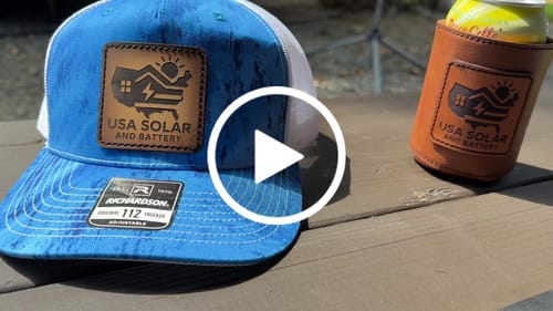 Customer video review of Custom Leather Koozies Can Cooler Sleeves Neoprene Authentic Leather Patch
