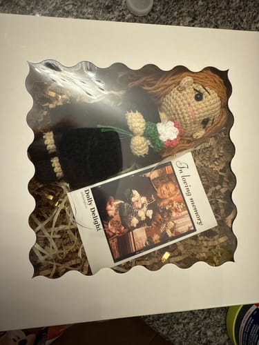 Customer photo review of Dolly® Personalized Crochet Doll with Photo Card