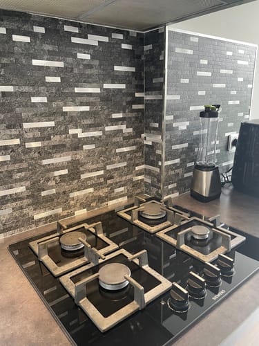 Customer photo review of Mosaique Adhésive Blanc doré Réctanguilaire