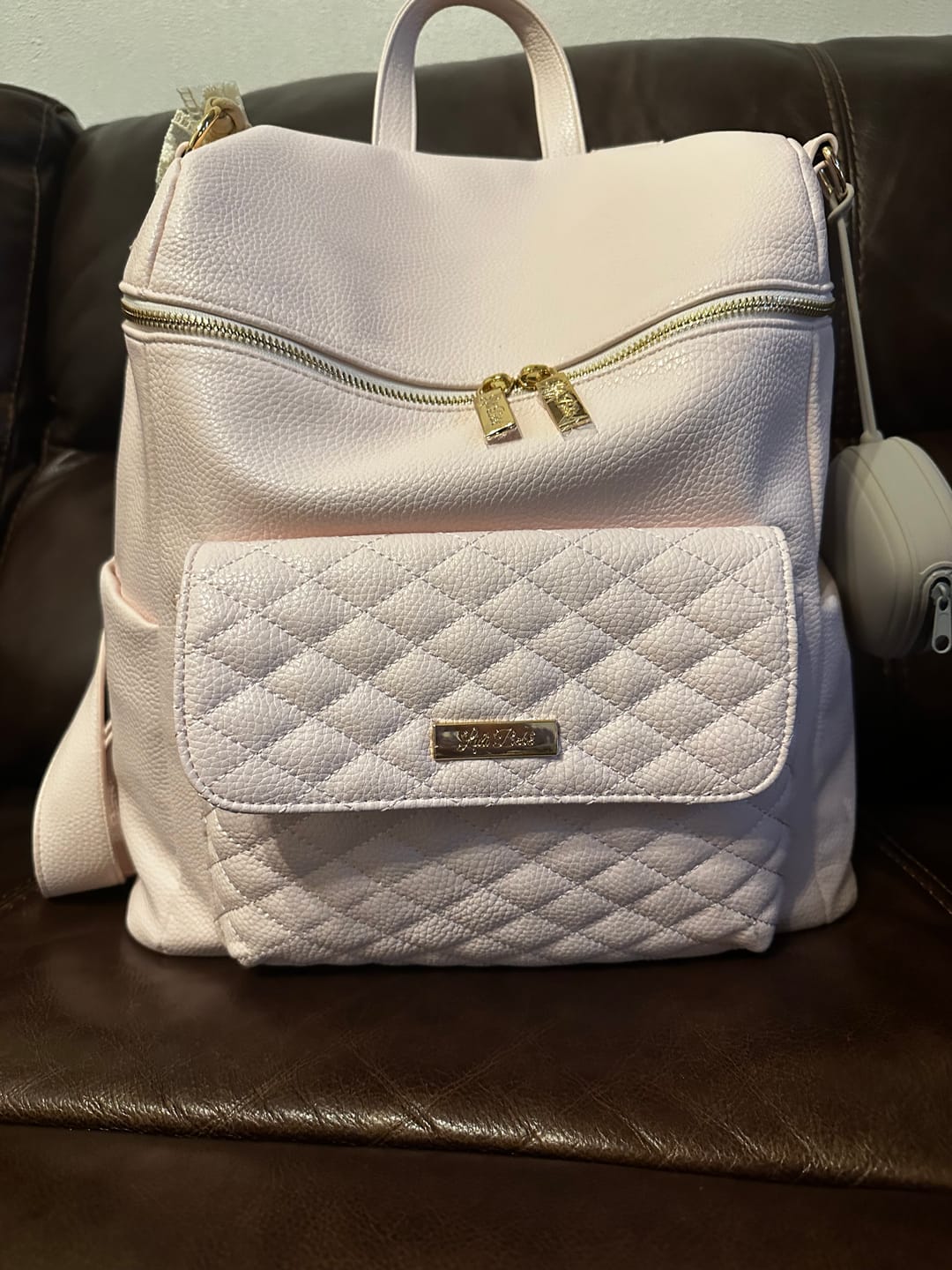 Customer photo review of Monaco Diaper Bag | Pastel Pink