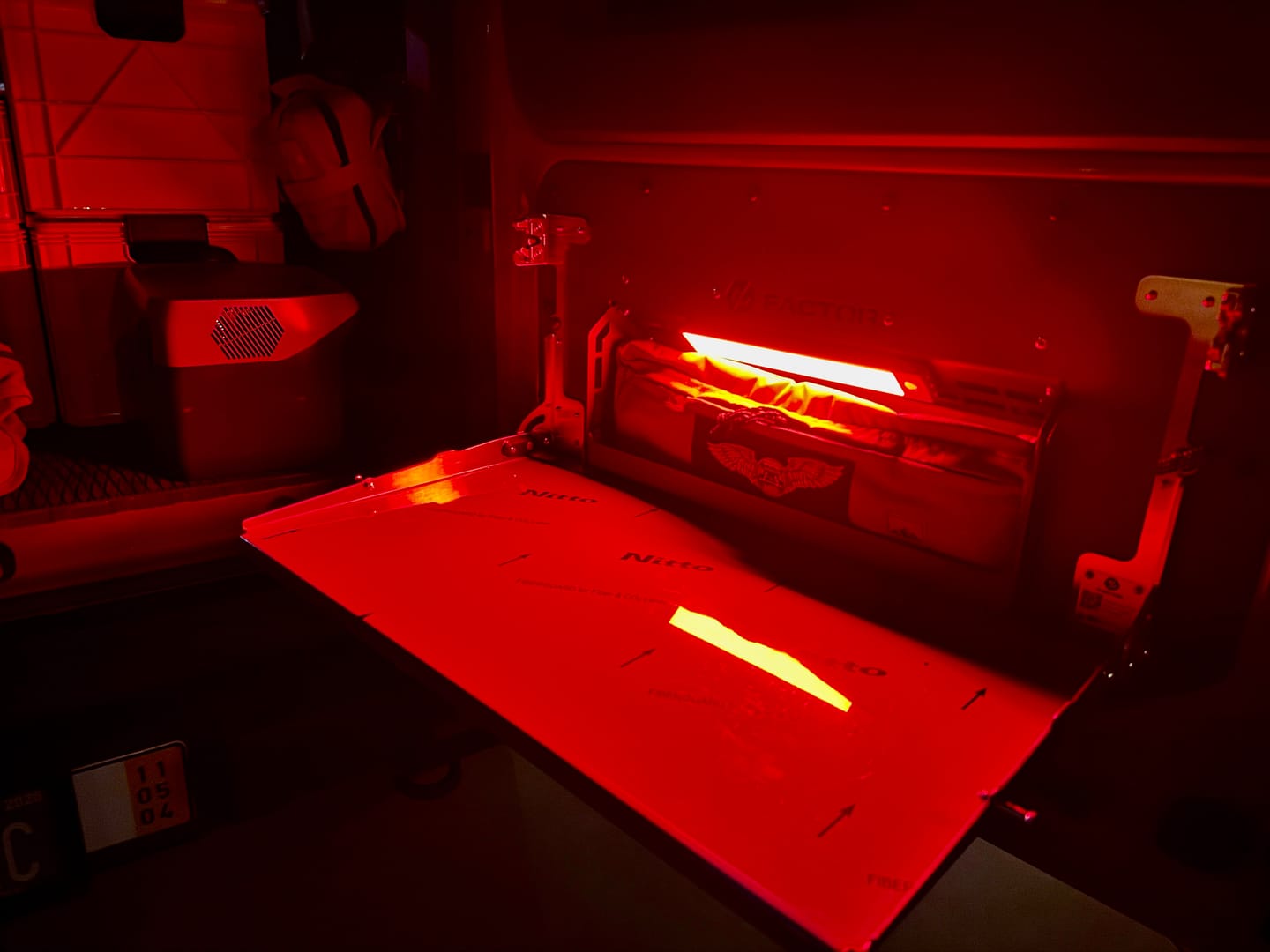 Customer photo review of Ineos Grenadier V2 Folding Tailgate Table with Extended Storage Cubby