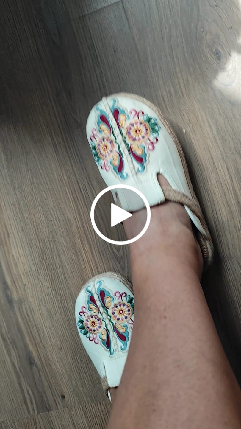 Customer video review of Women Retro Embroidered Casual Floral Shoes