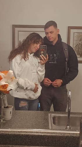 Customer photo review of Soulmate Custom Embroidered Photo Hoodie