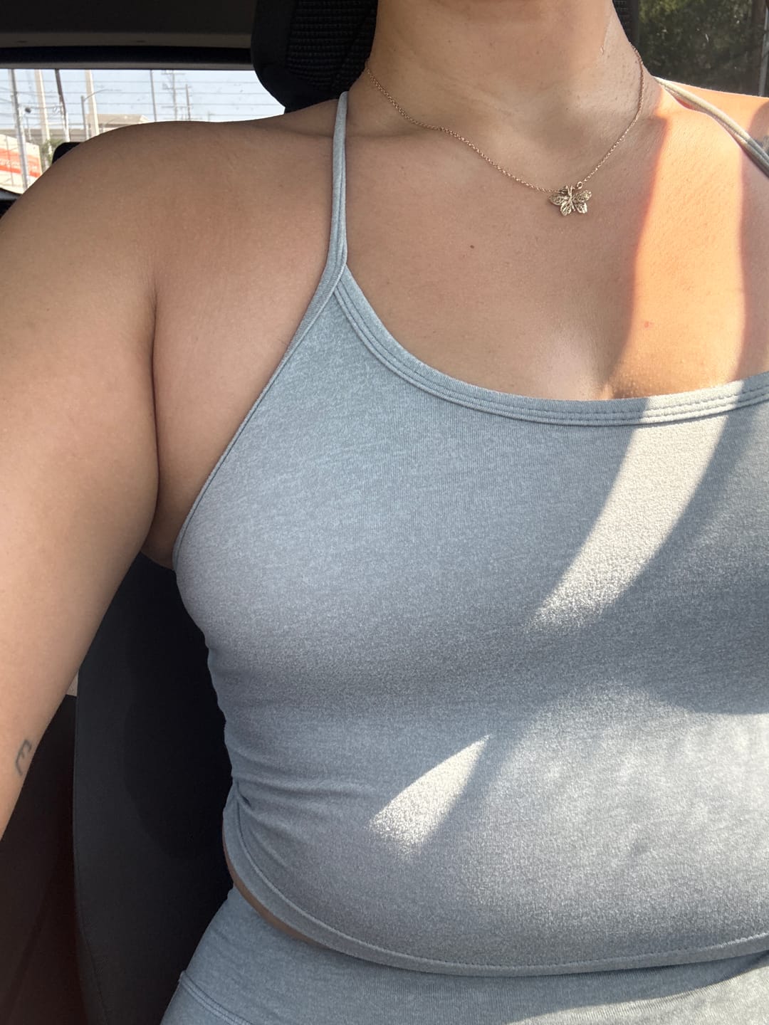 Customer photo review of ALLURE HEATHER CROPPED TOP