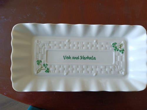 Customer photo review of Belleek Classic Personalised Shamrock Tray