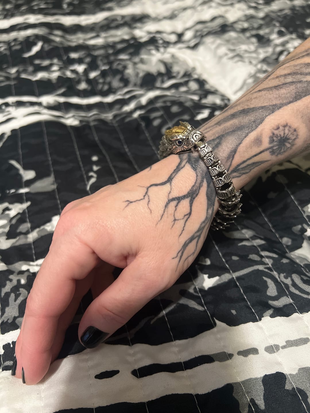 Customer photo review of JÖRMUNGANDR - The World Serpent Bracelet | Handcrafted Stainless Steel Viking Jewelry