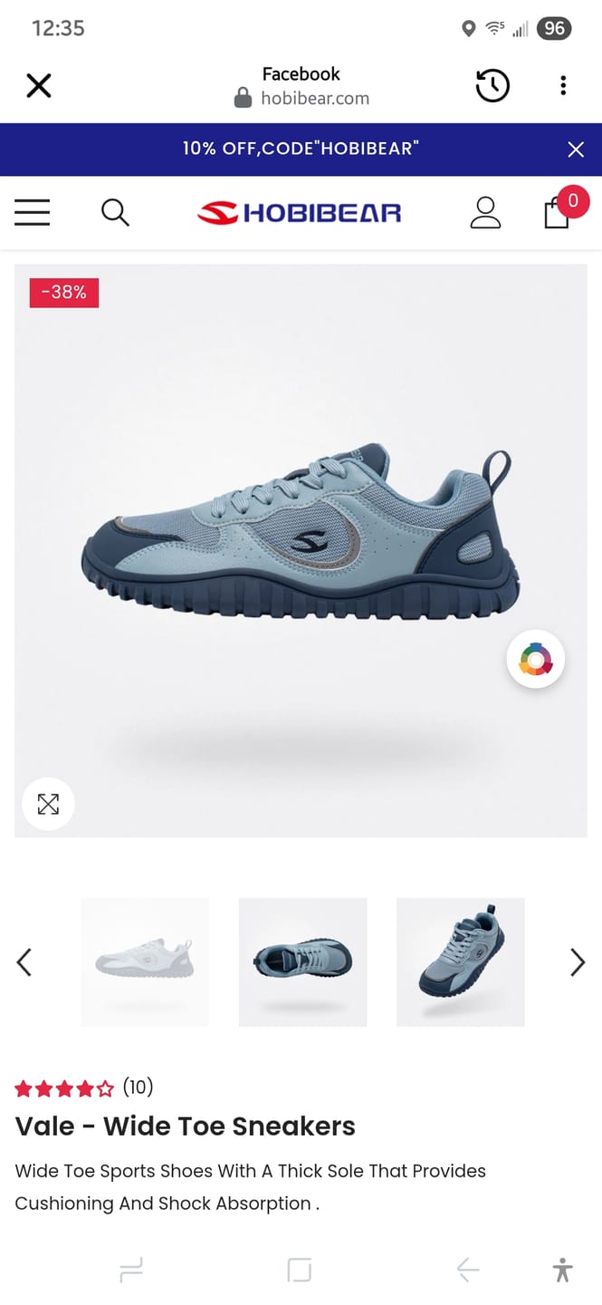 Customer photo review of Vale - Wide Toe Sneakers